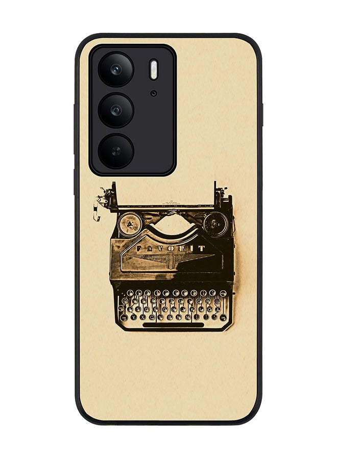 For Realme C75x / C75 4G Case,Slim fit Camera Protection, Shockproof Thin Phone cover  - Typewriter